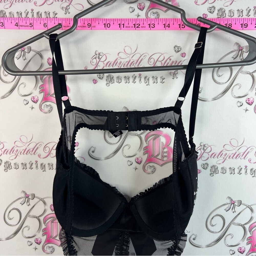 Victoria secret Black Sheer Lace Chemise with Bow Detail - Intimates apron - Picture 8 of 16